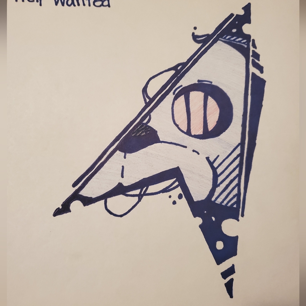 Bonnie drawing in guitar shape!